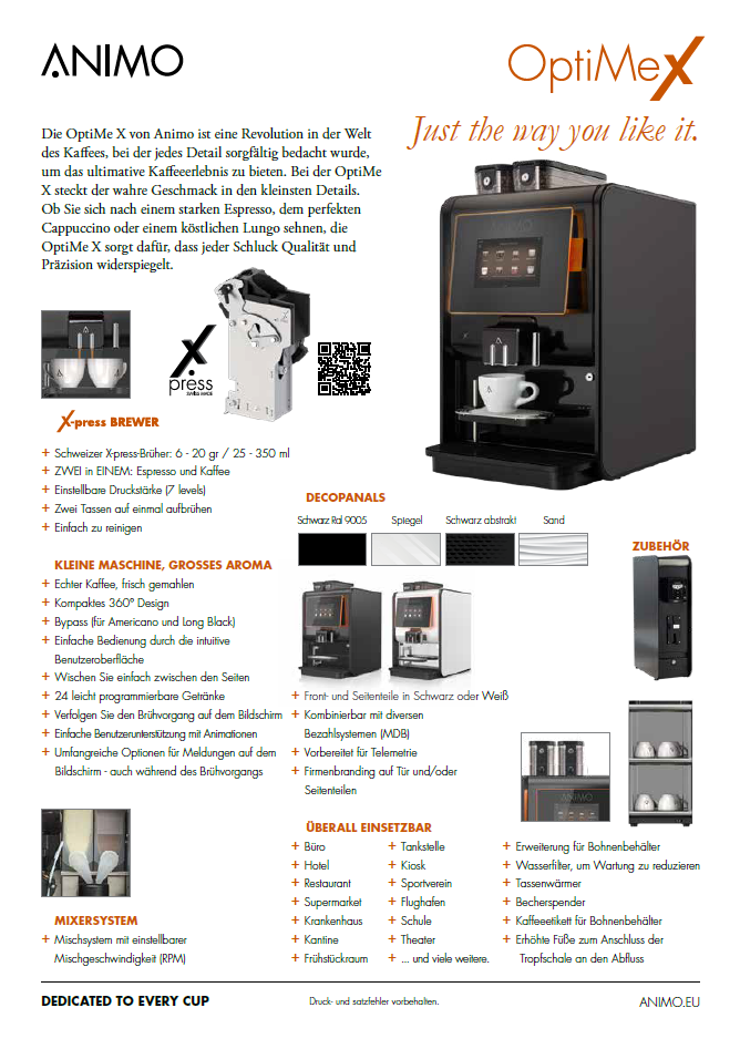 ANIMO OptiMe X Broschüre ANIMO OptiMe X Broschüre